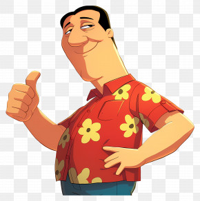 Glenn Quagmire - Cartoon Man In Floral Shirt PNG