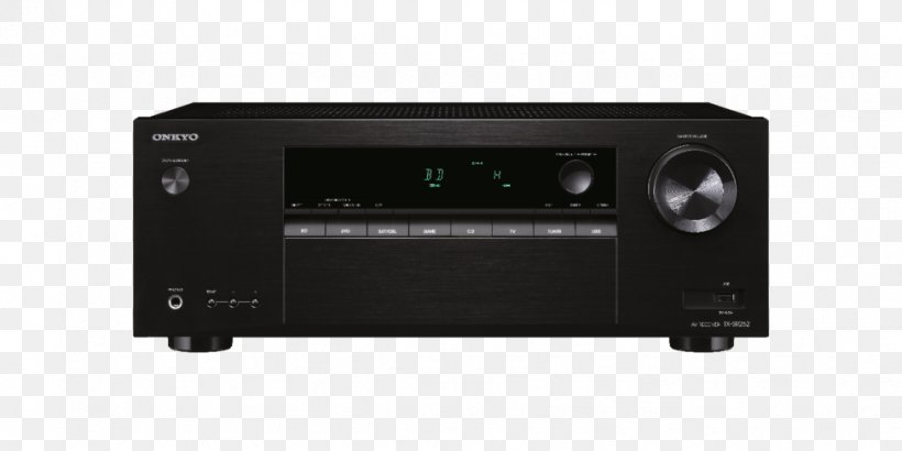 AV Receiver Home Theater Systems Onkyo 5.1 Surround Sound DTS, PNG, 976x488px, 51 Surround Sound, Av Receiver, Audio, Audio Equipment, Audio Receiver Download Free