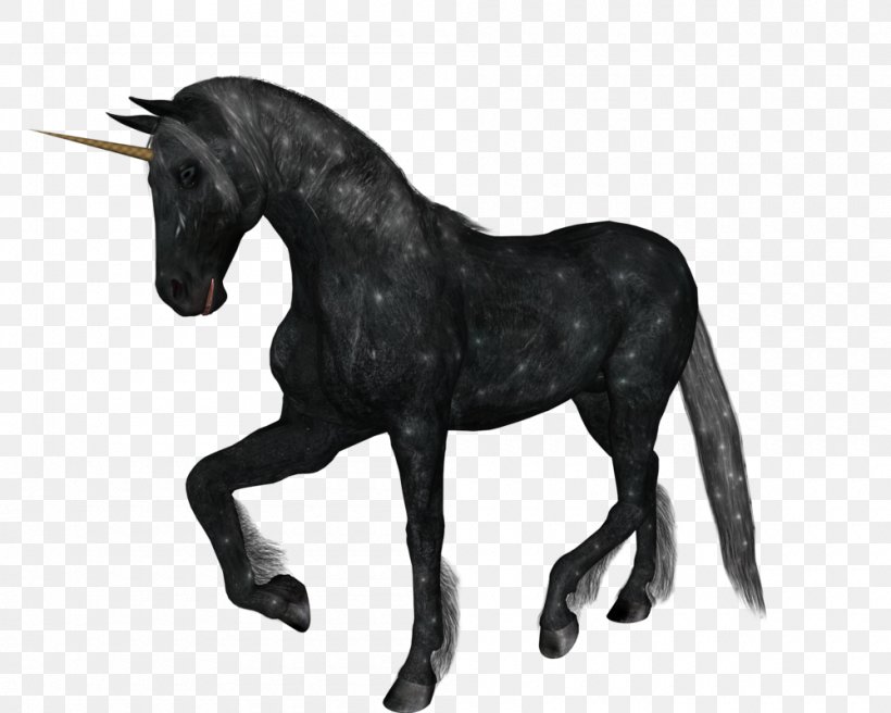 The Black Unicorn Horse Clip Art, PNG, 1000x800px, Black Unicorn, Animal Figure, Black And White, Bridle, Fictional Character Download Free