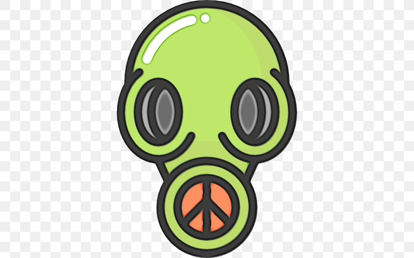 Green Gas Mask Mask Personal Protective Equipment Yellow, PNG, 512x512px, Watercolor, Audio Equipment, Costume, Gas Mask, Green Download Free