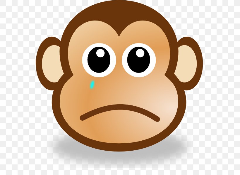 Monkey Sadness Clip Art, PNG, 600x596px, Monkey, Cartoon, Drawing, Free Content, Head Download Free