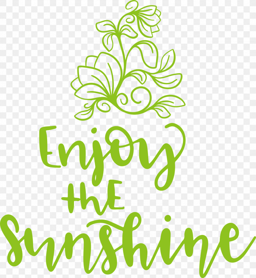 Sunshine Enjoy The Sunshine, PNG, 2758x3000px, Sunshine, Floral Design, Green, Leaf, Logo Download Free