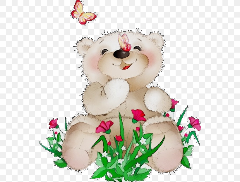Teddy Bear, PNG, 555x623px, Watercolor, Bears, Christmas Day, Christmas Ornament, Cut Flowers Download Free