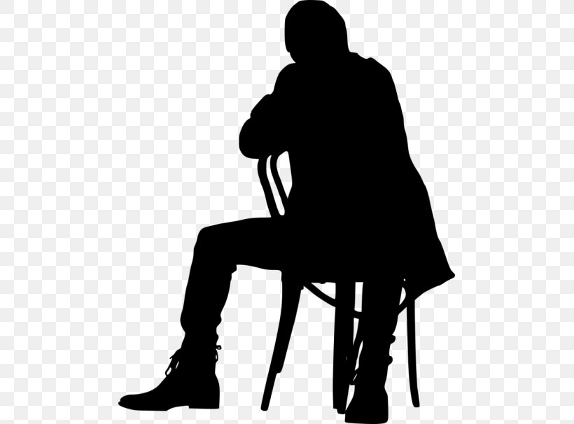 Silhouette Chair Sitting Clip Art, PNG, 481x606px, Silhouette, Black, Black And White, Chair, Drawing Download Free