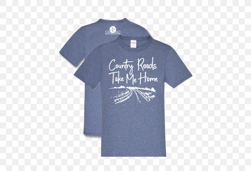 T-shirt Clothing Sleeve Take Me Home, Country Roads, PNG, 500x559px, Tshirt, Active Shirt, Blue, Brand, Canvas Download Free
