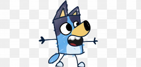 Bluey - Excited Small Blue Dog PNG