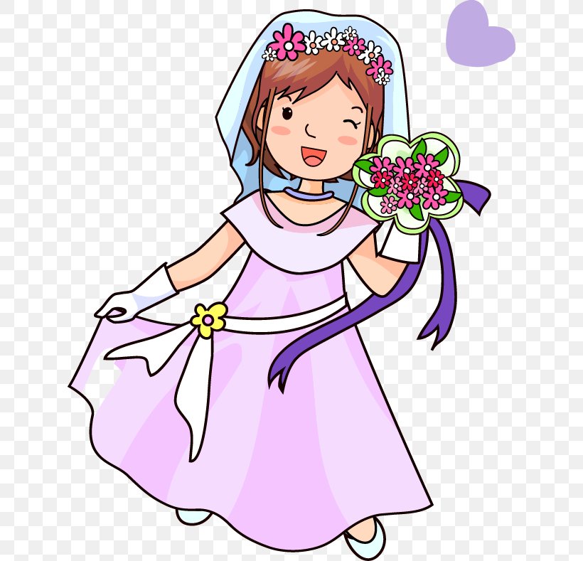 Cartoon Bride, PNG, 630x789px, Watercolor, Cartoon, Flower, Frame, Heart Download Free