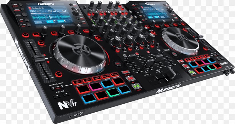Numark NV II DJ Controller Numark Industries Disc Jockey Audio Mixers, PNG, 1200x636px, Watercolor, Cartoon, Flower, Frame, Heart Download Free