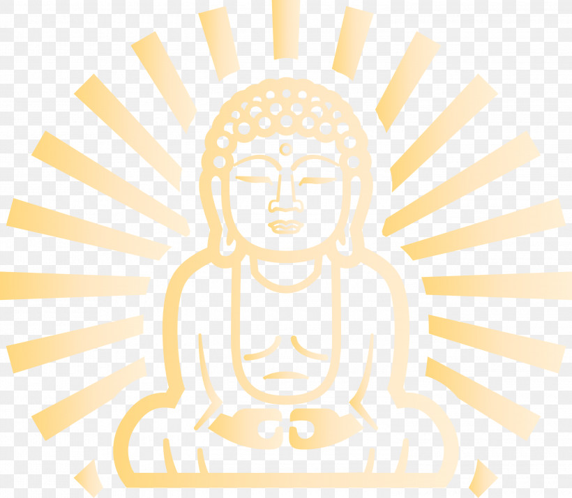 Buddha, PNG, 3000x2614px, Buddha, Head, Line, Yellow Download Free