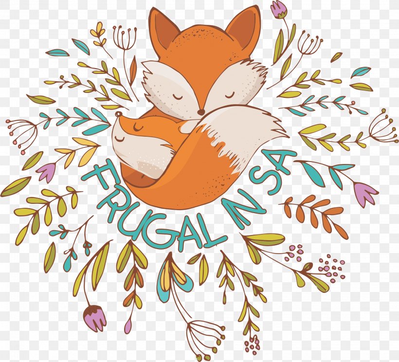 Red Fox Drawing Clip Art, PNG, 2042x1854px, Watercolor, Cartoon, Flower, Frame, Heart Download Free