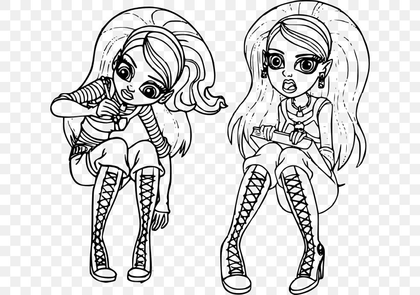 Drawing Coloring Book Monster High Photography, PNG, 624x576px, Watercolor, Cartoon, Flower, Frame, Heart Download Free