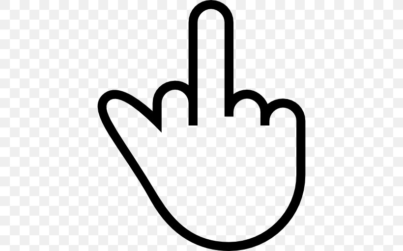 Thumb Middle Finger The Finger Clip Art, PNG, 512x512px, Thumb, Area, Black And White, Digit, Finger Download Free