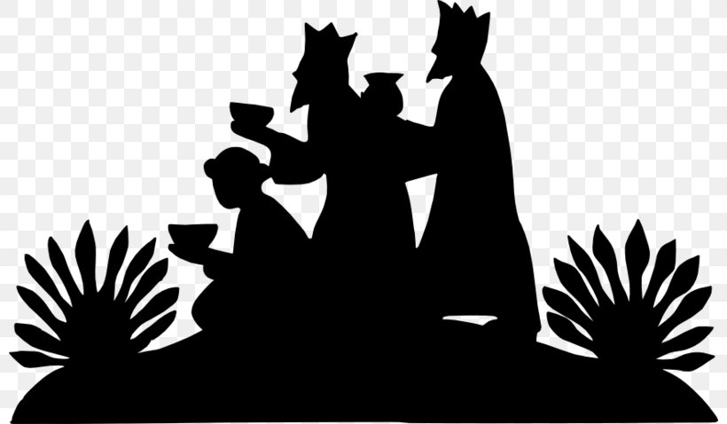 Christmas Tree Silhouette, PNG, 800x478px, Biblical Magi, Blackandwhite, Christmas Day, Gesture, Happy Download Free