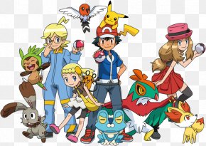 Pokemon Ash - Ash Ketchum PokÃ©mon X And Y Serena Pikachu Clemont PNG