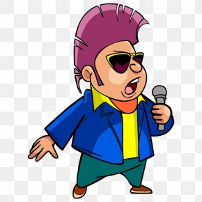 Singing Man - Microphone Cartoon Singing Drawing PNG