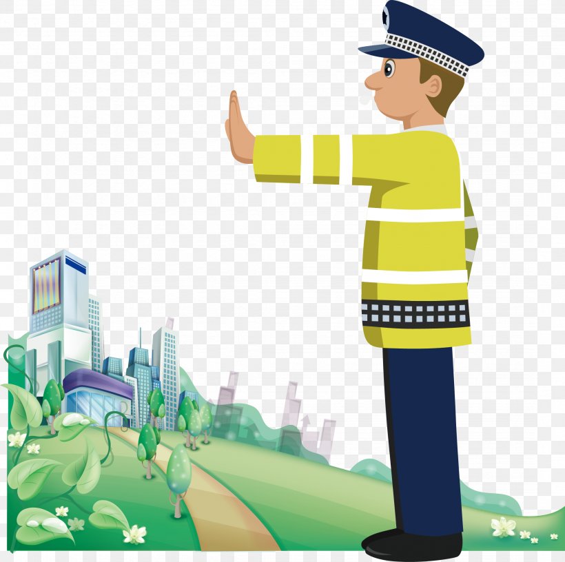 Traffic Police Police Officer Clip Art, PNG, 2149x2140px, Traffic Police, Art, Cartoon, Grass, Green Download Free