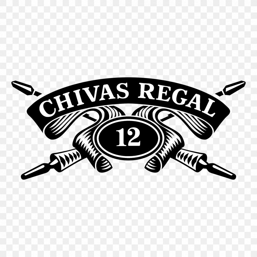 Chivas Regal 12 Year Old Blended Whisky Logo Whiskey Vector Graphics, PNG, 2400x2400px, Chivas Regal, Black And White, Brand, Drawing, Emblem Download Free