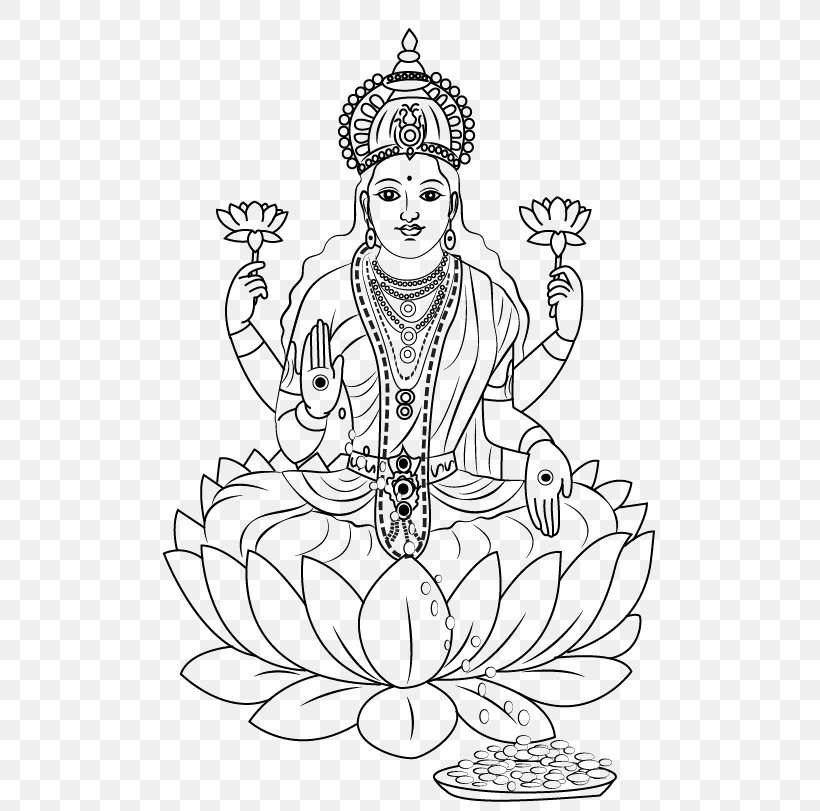 Ganesha Lakshmi Saraswati Drawing Devi, PNG, 598x811px, Ganesha, Art, Artwork, Black And White, Coloring Book Download Free