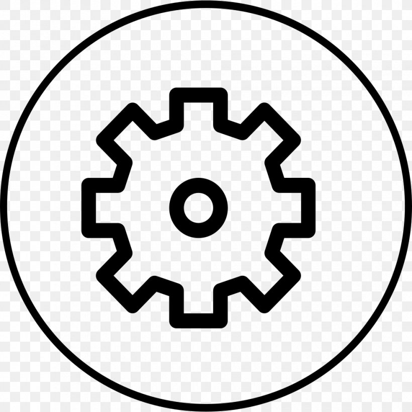 Gear Symbol, PNG, 980x980px, Gear, Area, Black And White, Line Art, Monochrome Download Free