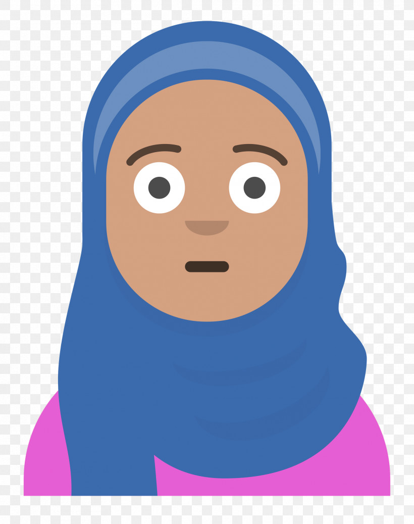 Hijab Avatar, PNG, 1976x2500px, Face, Cartoon, Electric Blue M, Facial Hair, Forehead Download Free