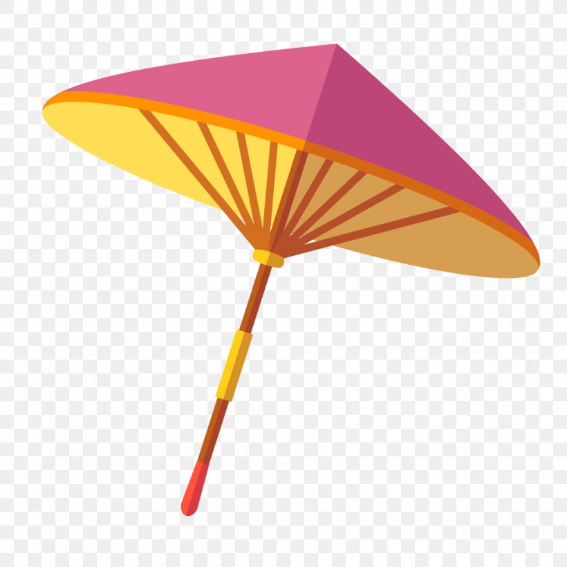 Oil-paper Umbrella, PNG, 1000x1000px, Paper, Designer, Flat Design, Oilpaper Umbrella, Orange Download Free