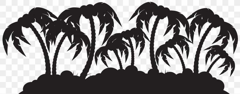 Silhouette Island Clip Art, PNG, 8000x3139px, Silhouette, Arecales, Art, Art Museum, Black Download Free
