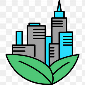 Sustainability - Eco-Friendly City With Leaves PNG