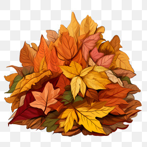 Leaf Pile - Autumn Leaves Pile With Vibrant Colors PNG