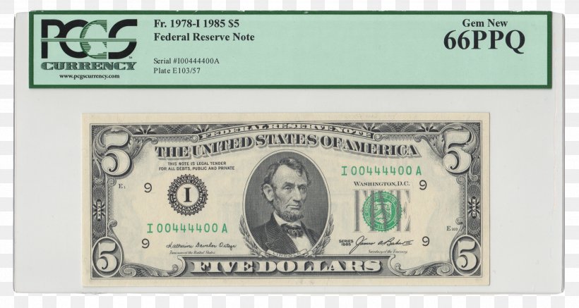 United States Five-dollar Bill Banknote Federal Reserve Note United States Note, PNG, 2619x1398px, United States, Abraham Lincoln, Banknote, Cash, Currency Download Free
