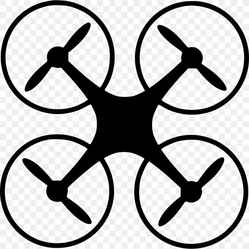 FPV Quadcopter Unmanned Aerial Vehicle Mavic Pro Phantom, PNG, 980x982px, Quadcopter, Artwork, Black, Black And White, Business Download Free