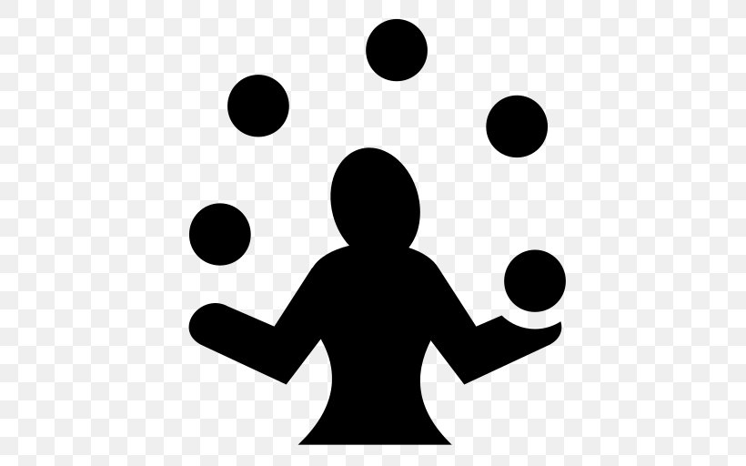 Juggling Juggler Clip Art, PNG, 512x512px, Juggling, Ball, Black And White, Game, Hand Download Free