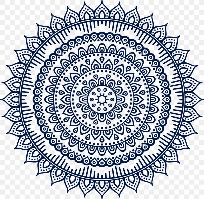 Mandala Buddhism Ornament Pattern, PNG, 1168x1138px, Mandala, Area, Art, Black And White, Blue Download Free