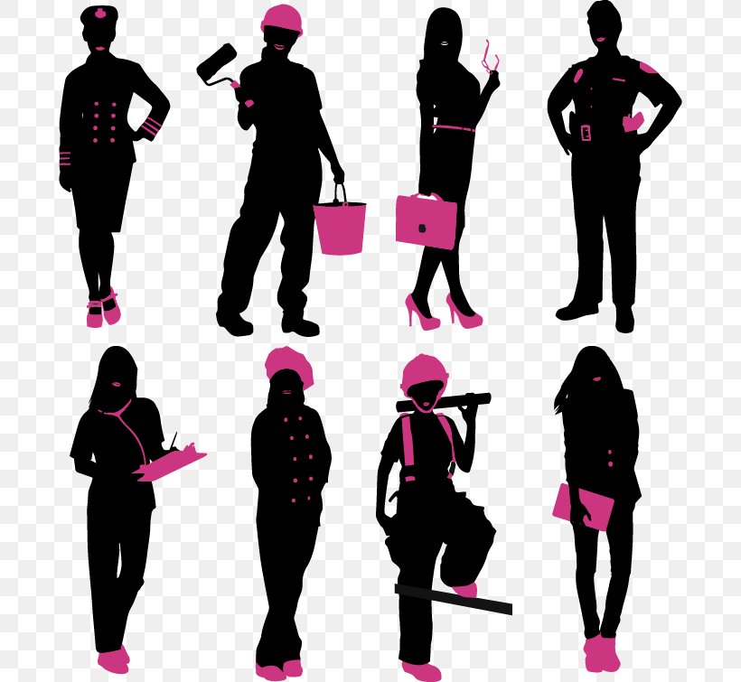 Silhouette, PNG, 690x755px, Silhouette, Footwear, Joint, Laborer, Magenta Download Free