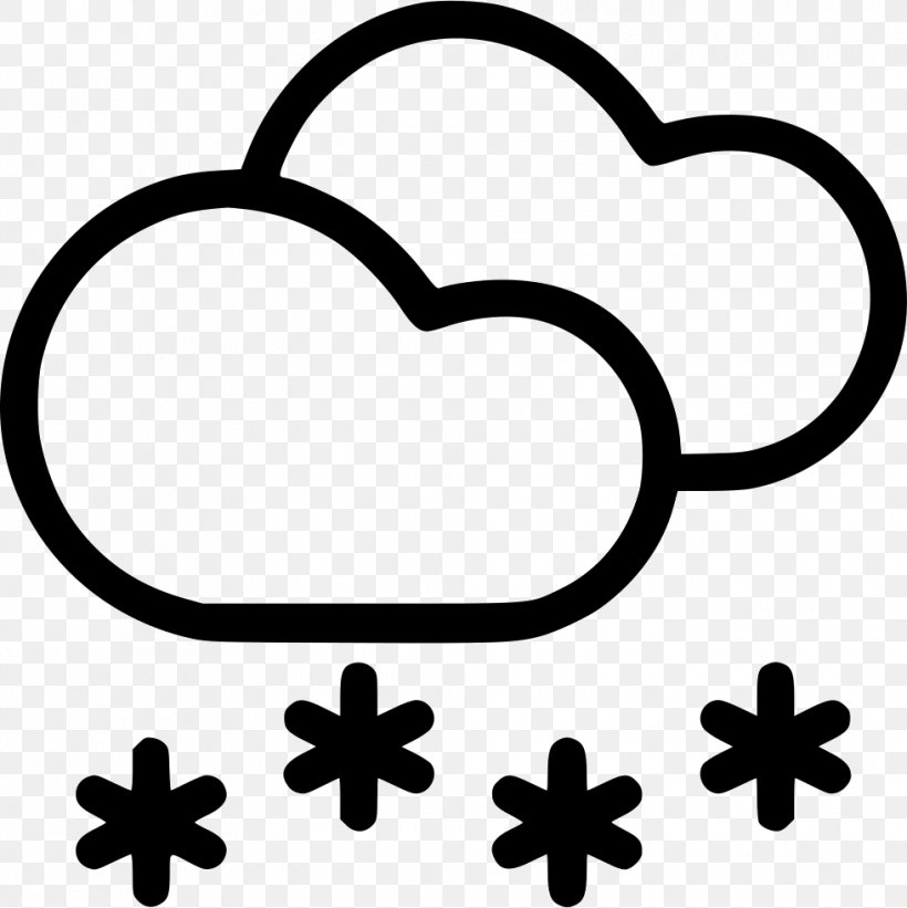 Snow Cloud Clip Art Image, PNG, 980x982px, Snow, Black And White, Cloud, Heart, Leaf Download Free