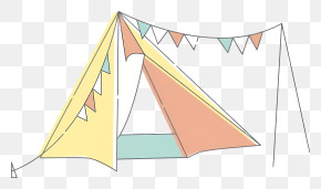 Cartoon - Colorful Camping Tent Illustration PNG