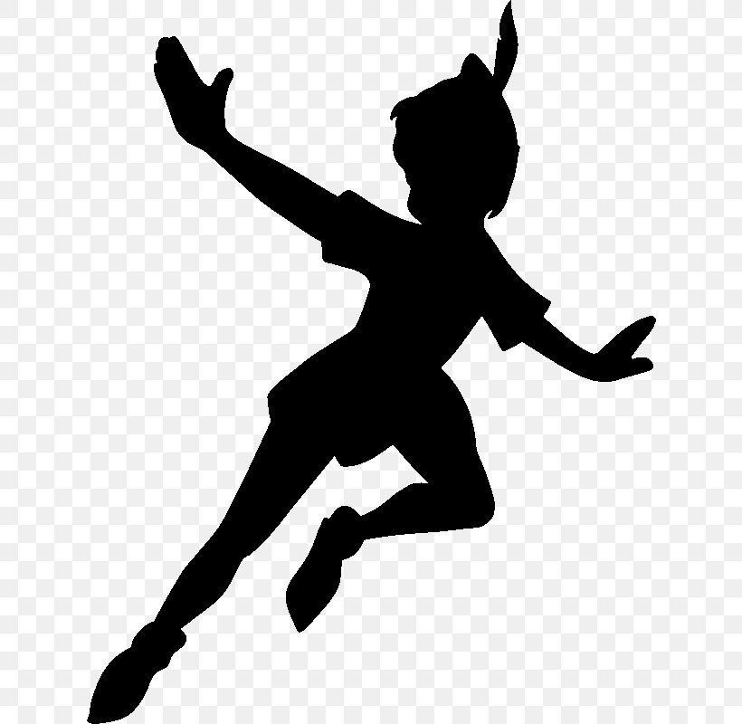 Peter Pan Tinker Bell Peter And Wendy Wendy Darling Silhouette, PNG, 800x800px, Peter Pan, Arm, Black, Black And White, Dancer Download Free