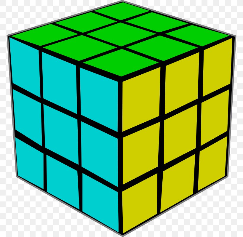 Rubik's Cube Puzzle Clip Art, PNG, 800x800px, Cube, Area, Coloring Book, Dimension, Green Download Free