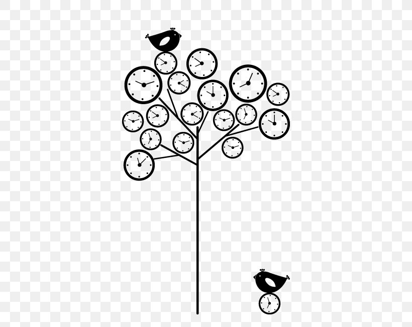 Sticker Wall Decal Tree Clock Distribution Networks, PNG, 650x650px, Sticker, Black, Black And White, Body Jewelry, Branch Download Free