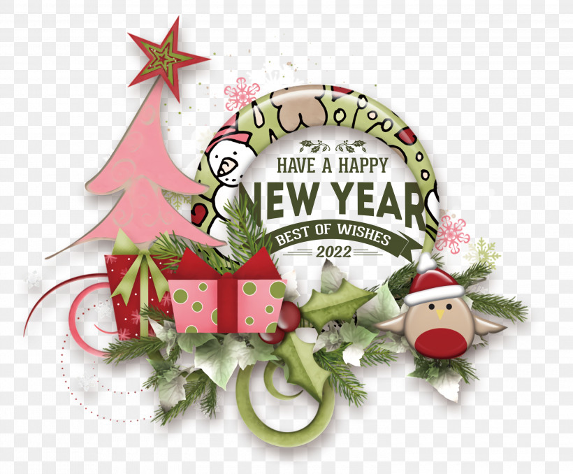 Happy New Year 2022 2022 New Year 2022, PNG, 3000x2483px, Christmas Day, Barber, Bauble, Cartoon, Christmas Decoration Download Free