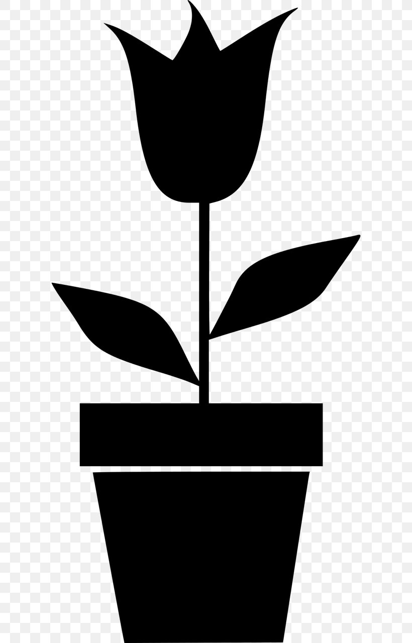 Plant Flowerpot Clip Art, PNG, 640x1280px, Plant, Artwork, Black And White, Branch, Bud Download Free
