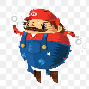 Obesity Super Marie - Mario Art Graphic Design Illustration PNG