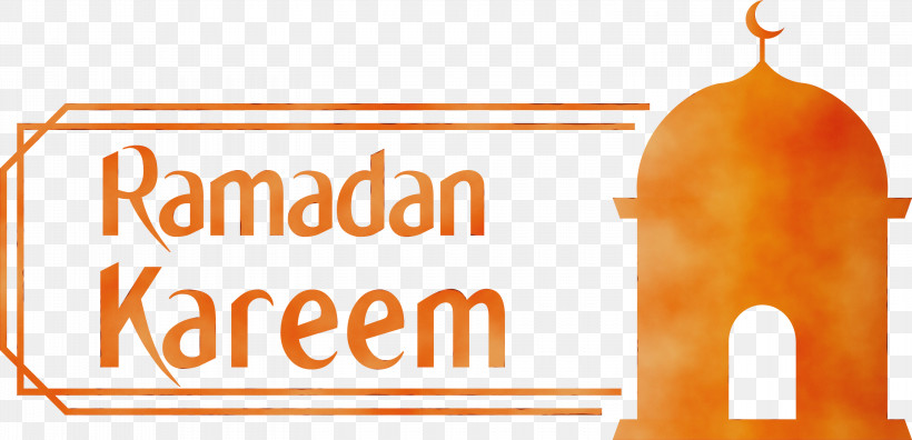 Orange, PNG, 3000x1452px, Ramadan Mubarak, Line, Logo, Orange, Paint Download Free