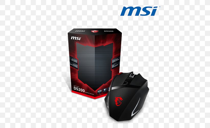 Computer Mouse MSI INTERCEPTOR DS200 Gaming Mouse MSI Interceptor Gaming Mouse, PNG, 500x500px, Computer Mouse, Brand, Computer, Computer Accessory, Computer Component Download Free