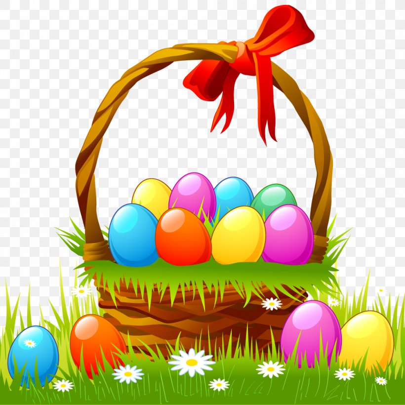 Easter Basket Easter Bunny Easter Egg, PNG, 1000x1000px, Easter Basket, Art, Basket, Easter, Easter Bunny Download Free