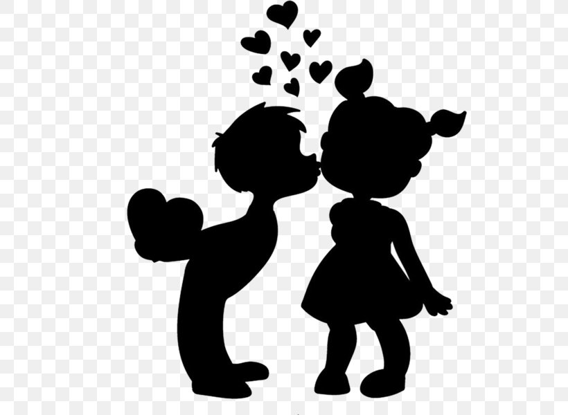 Silhouette Love Child Vector Graphics Kiss, PNG, 600x600px, Silhouette, Art, Blackandwhite, Child, Couple Download Free