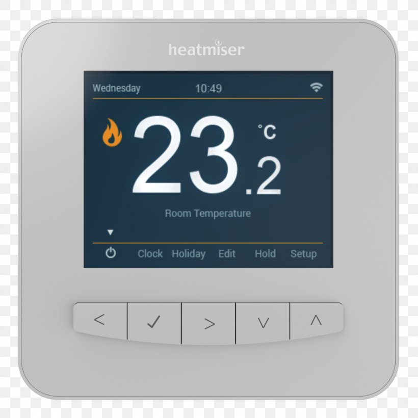 Smart Thermostat Programmable Thermostat Central Heating Heatmiser, PNG, 1024x1024px, Thermostat, Brand, Central Heating, Control System, Electronics Download Free