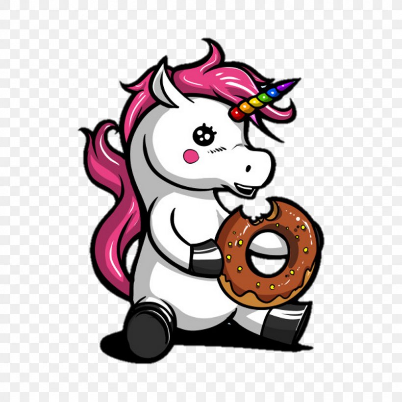 Donuts Unicorn Frosting & Icing T-shirt Eating, PNG, 1024x1024px, Watercolor, Cartoon, Flower, Frame, Heart Download Free