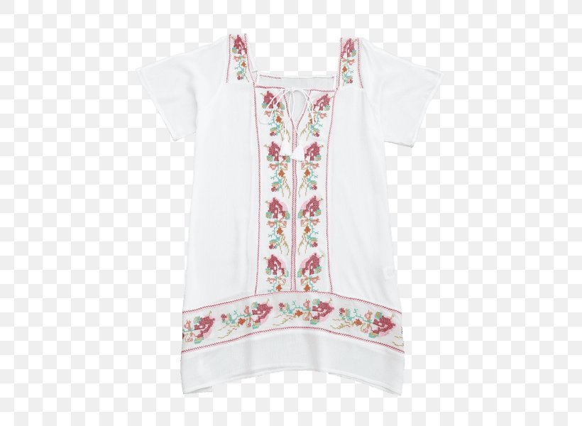 Blouse White T-shirt Dress Tunic, PNG, 451x600px, Blouse, Beach, Clothing, Dress, Embroidery Download Free
