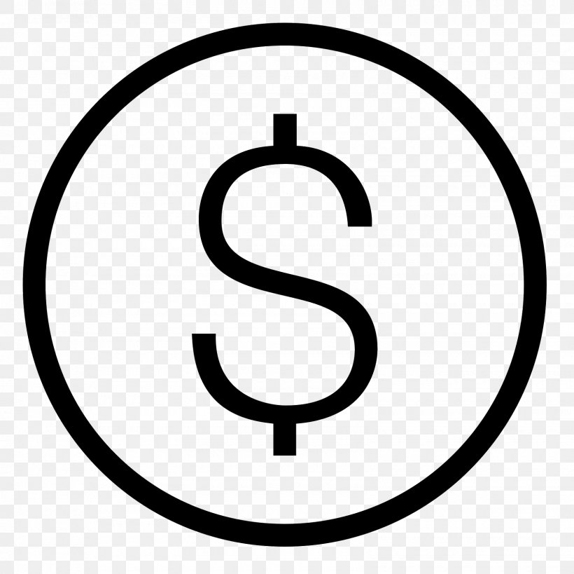 Dollar Sign United States Dollar Money, PNG, 1600x1600px, Dollar Sign, Area, Australian Dollar, Black And White, Brand Download Free