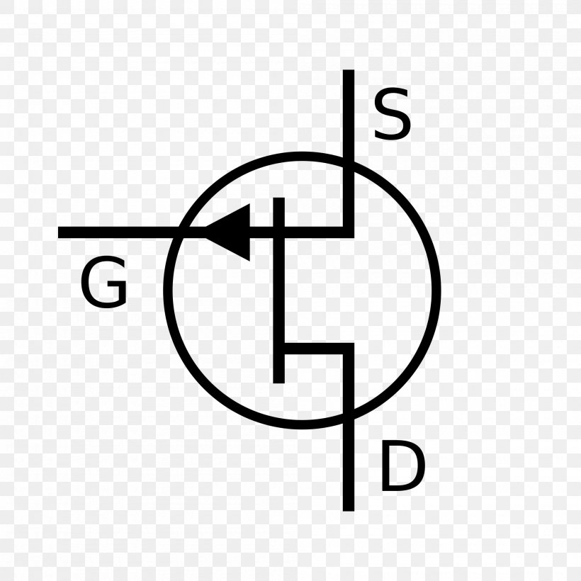 JFET Electronic Symbol Field-effect Transistor MOSFET, PNG, 2000x2000px, Jfet, Area, Bipolar Junction Transistor, Black, Black And White Download Free
